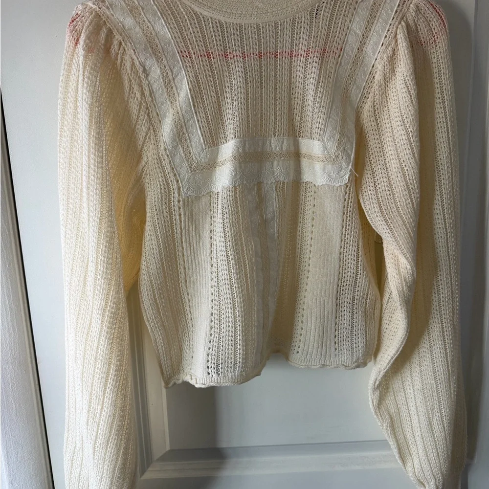 Zara Cream Lace Blouse - Picture 1 of 4